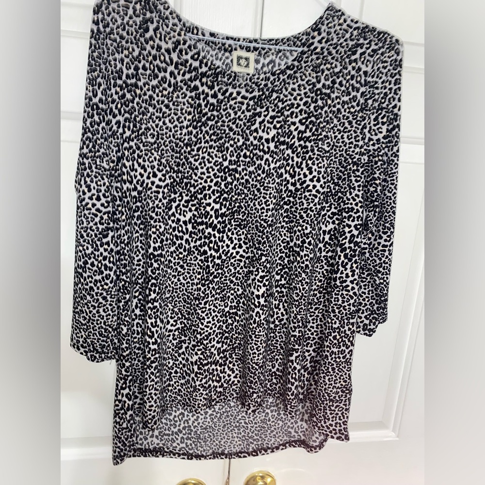 Anne Klein leopard Blouse